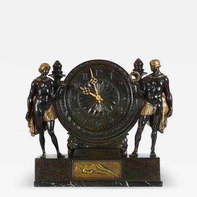 Art Deco Figural Mantel Clock Anton Grath