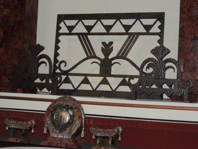 Art Deco Firescreen with Andirons