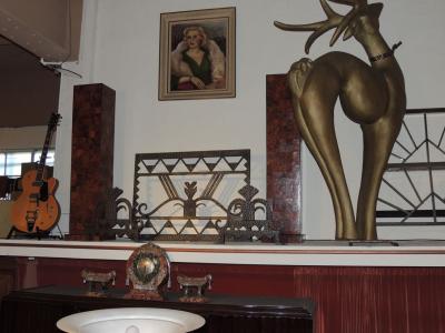 Art Deco Firescreen with Andirons