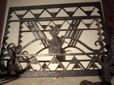 Art Deco Firescreen with Andirons