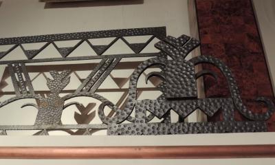 Art Deco Firescreen with Andirons