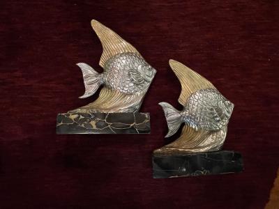 Art Deco Fish Sculpture Bookends