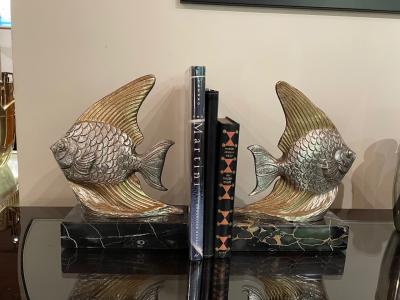 Art Deco Fish Sculpture Bookends