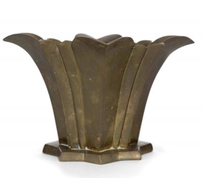 Art Deco Floral Metal Vase