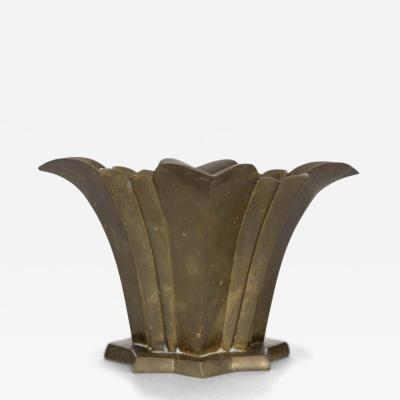 Art Deco Floral Metal Vase
