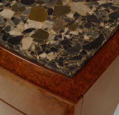 Art Deco French Amboyna Semaniere 7 Drawer Chest 