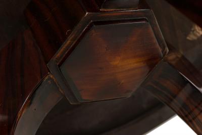 Art Deco French Circular Wooden End Side Table with Parquetry