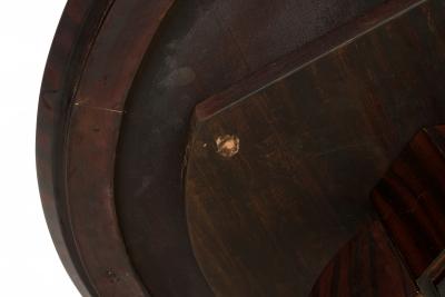 Art Deco French Circular Wooden End Side Table with Parquetry