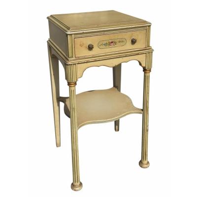 Art Deco French Painted Nightstand Side Table