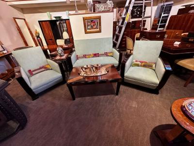 Art Deco French Style Three Piece Sofa Suite
