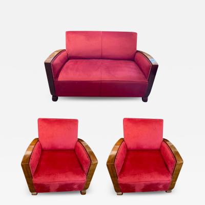 Art Deco French Three Piece Sofa Suite