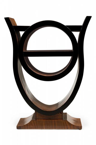 Art Deco French Wooden Console Table Etagere in a Shaped Organic Form