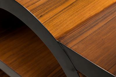 Art Deco French Wooden Console Table Etagere in a Shaped Organic Form