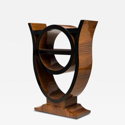 Art Deco French Wooden Console Table Etagere in a Shaped Organic Form