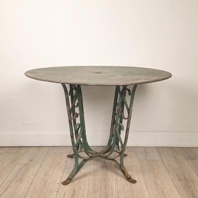 Art Deco French Wrought Iron Garden Table