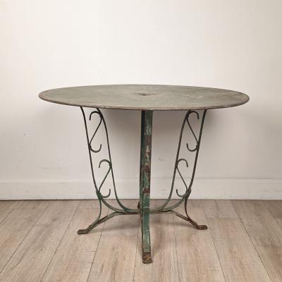 Art Deco French Wrought Iron Garden Table