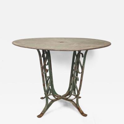 Art Deco French Wrought Iron Garden Table