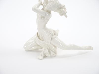 Art Deco German White Glazed Porcelain Dancing Figure Circa 1920s