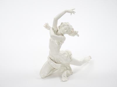 Art Deco German White Glazed Porcelain Dancing Figure Circa 1920s