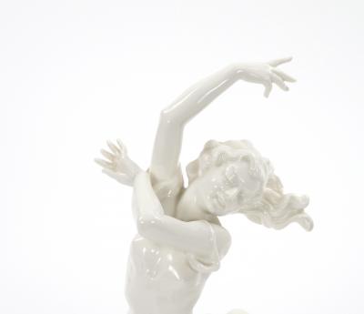 Art Deco German White Glazed Porcelain Dancing Figure Circa 1920s