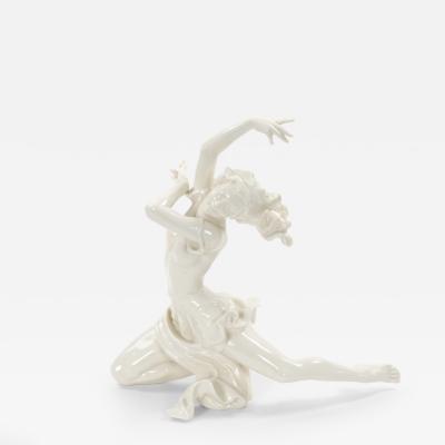 Art Deco German White Glazed Porcelain Dancing Figure Circa 1920s
