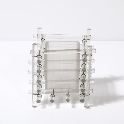 Art Deco Glass Rod Frosted Square Glass Rod Cachepot