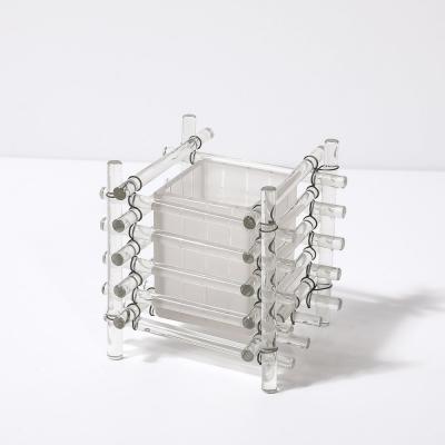 Art Deco Glass Rod Frosted Square Glass Rod Cachepot