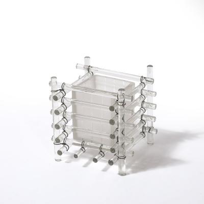 Art Deco Glass Rod Frosted Square Glass Rod Cachepot