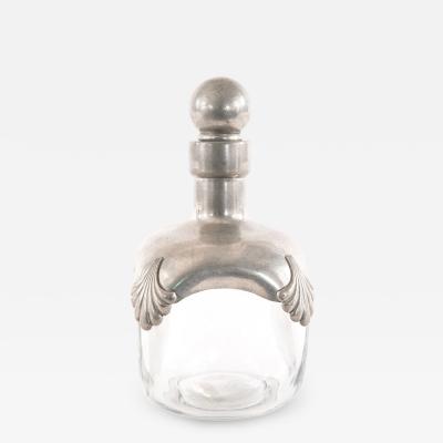 Art Deco Glass and Pewter Decanter