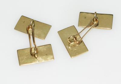 Art Deco Gold and Enamel Cufflinks France 1930