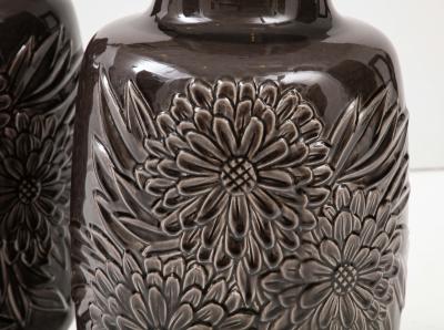 Art Deco Grey Chrysanthemum Lamps