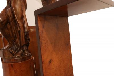 Art Deco Hall Stand With Pedestal and Statue