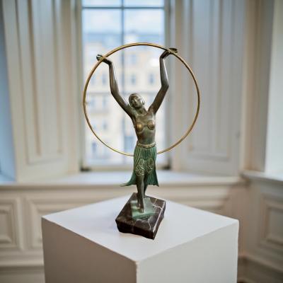 Art Deco Hoop Dancer by Charles Le Verrier Foundry Paris Circa 1930