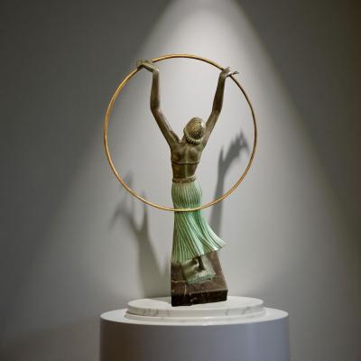 Art Deco Hoop Dancer by Charles Le Verrier Foundry Paris Circa 1930