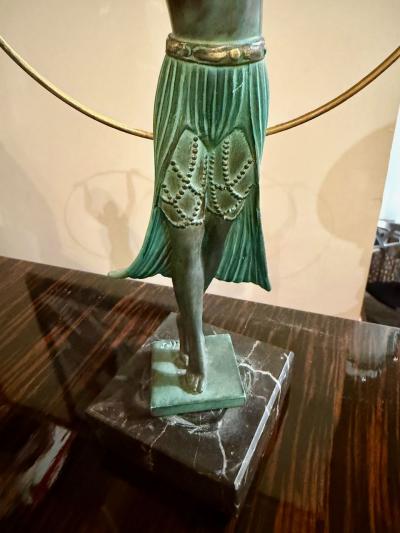 Art Deco Hoop Dancer by Charles Le Verrier Foundry Paris Circa 1930
