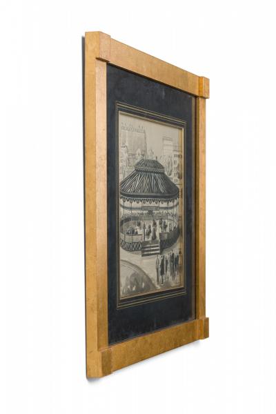 Art Deco Ink Amusement Park Drawing 3