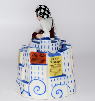 Art Deco Inkwell Jackie Coogan The Kid Sitting On Skyscrapers