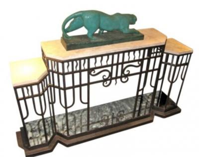 Art Deco Iron Console and mirror