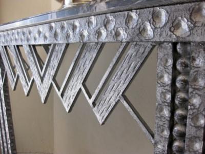 Art Deco Iron Marble Console With Matching Mirror
