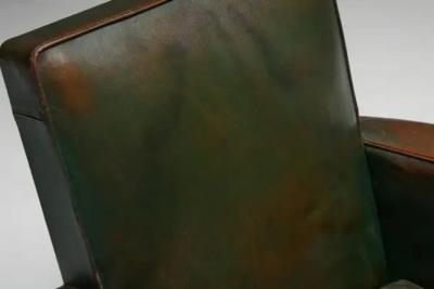 Art Deco Leather Club Chairs France 1930s