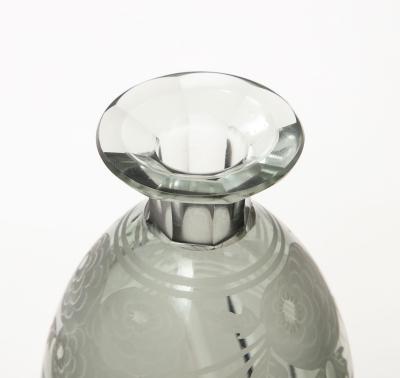 Art Deco Lidded Cut and Etched Crystal Bottles by Moser