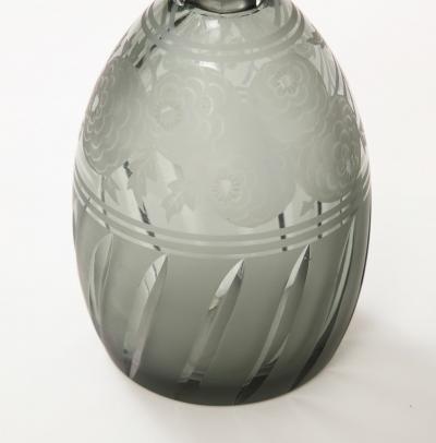 Art Deco Lidded Cut and Etched Crystal Bottles by Moser