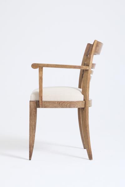 Art Deco Limed Oak Armchair