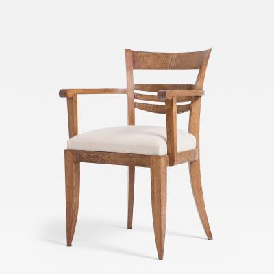 Art Deco Limed Oak Armchair