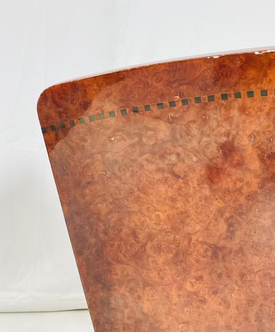 Art Deco Lounge Chair in Burlwood Leather France 1940s