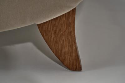 Art Deco Lounge Chair in Off White Mohair Upholstery France 1930s