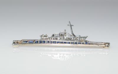 Art Deco Luxury Yacht Brooch