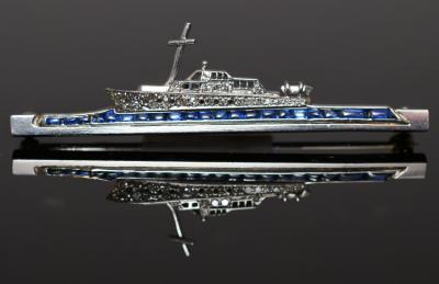 Art Deco Luxury Yacht Brooch