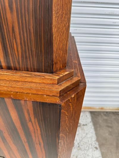 Art Deco Macassar Wood Sideboard Dry Bar with Metal Escutcheons