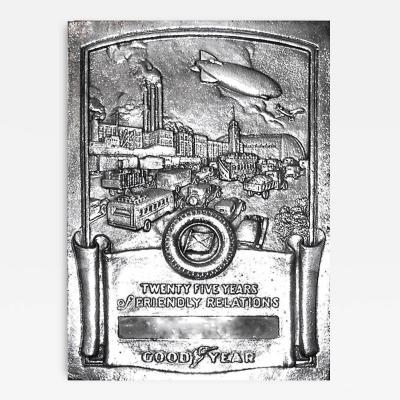 Art Deco Machine Age Goodyear Tire Commemorative Wall Plaque